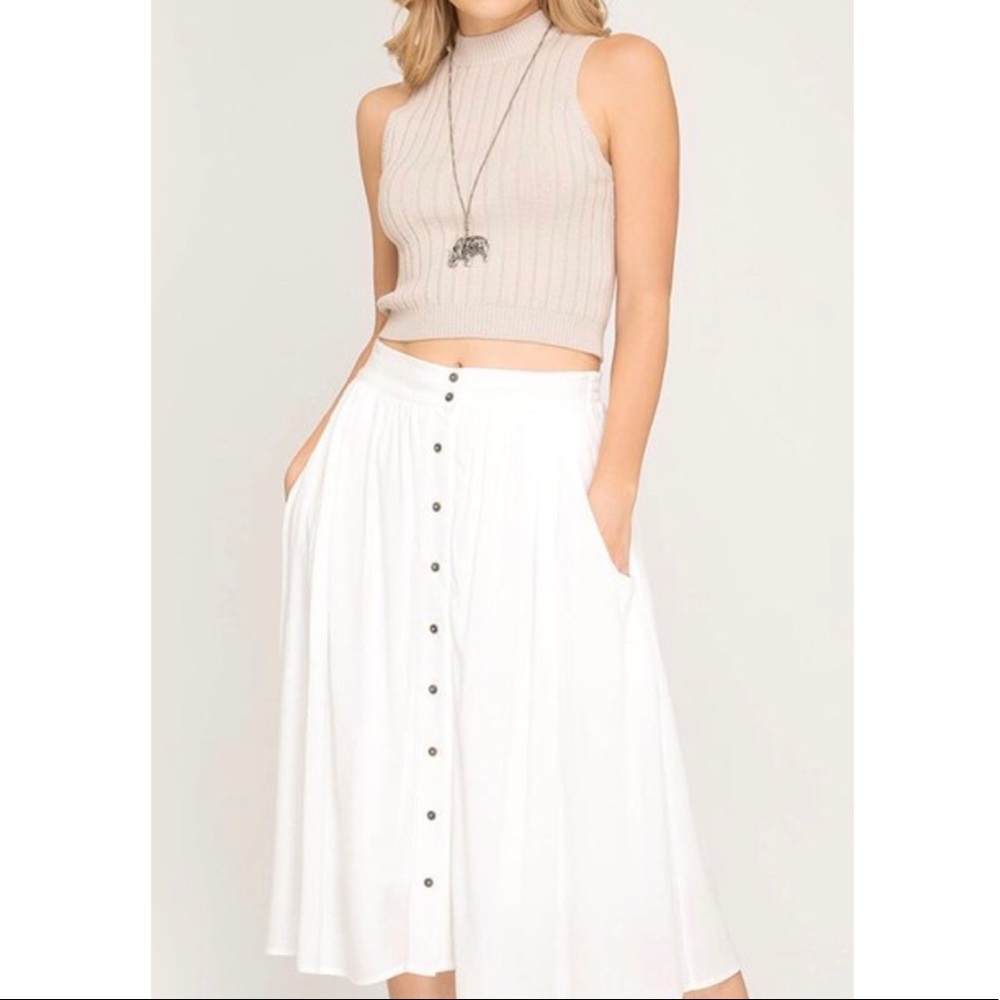 White Button Down Skirt